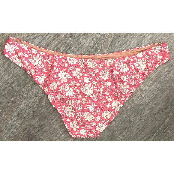 J.Crew NWT Pink Floral Tossed Floral Curved-Waist Cheeky Bikini Bottom Size 3X - Picture 2 of 16